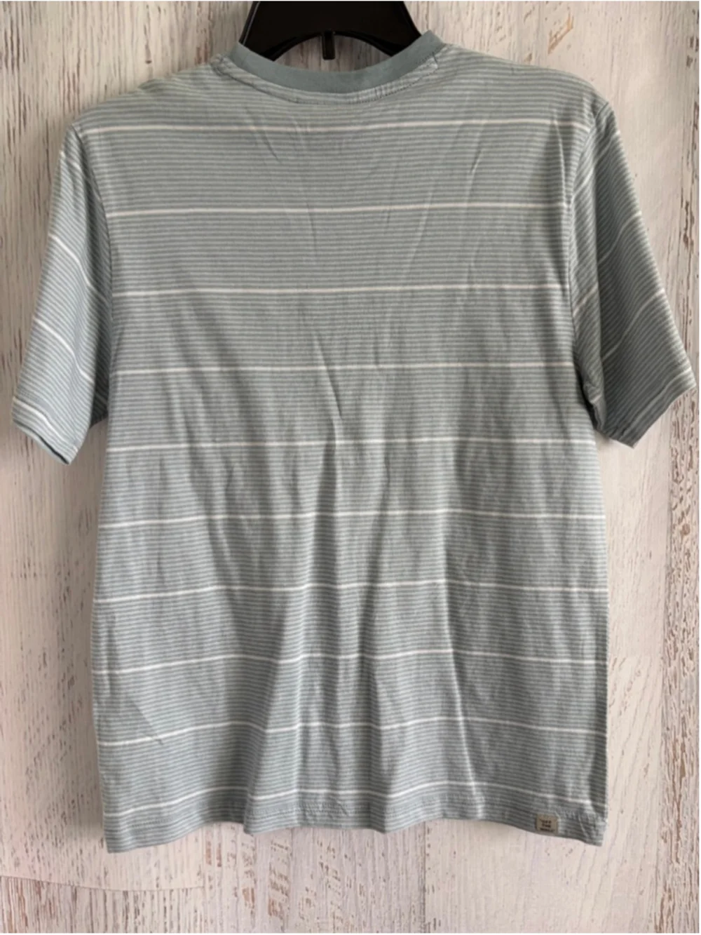 Boy's Vans Light Blue & White Striped Short Sleeve Tee L - Picture 7 of 7